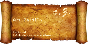 Abt Zalán névjegykártya