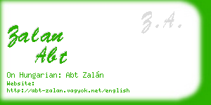 zalan abt business card